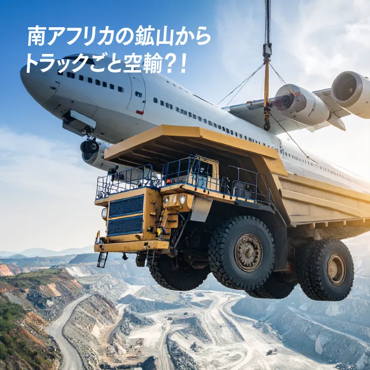 南アフリカの鉱山からトラックごと空輸？！